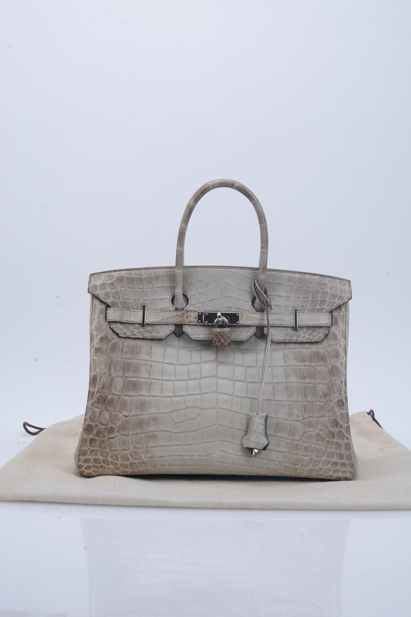 Himalaya Birkin 35 Hermes White Himalayan Nilo Crocodile Bolsa