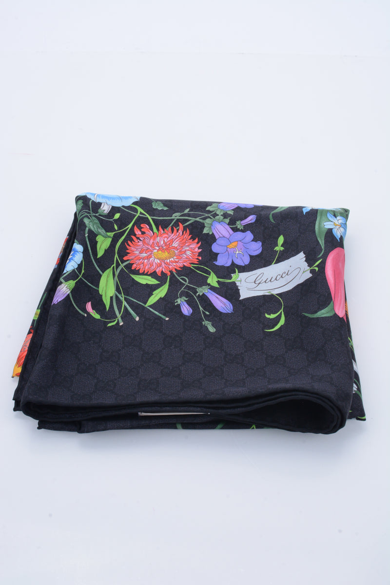 Gucci GG Flowers 90 x 90 cm Negro – RAG