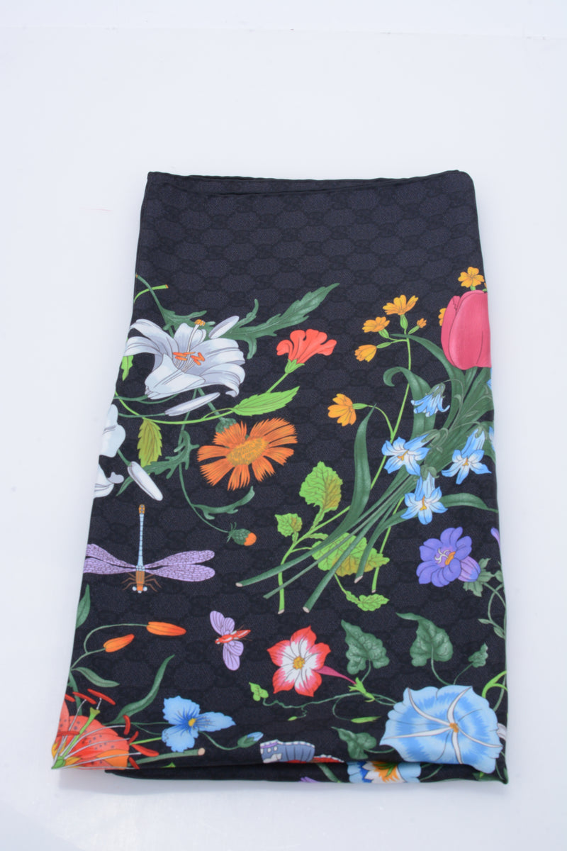 Gucci GG Flowers 90 x 90 cm Negro – RAG