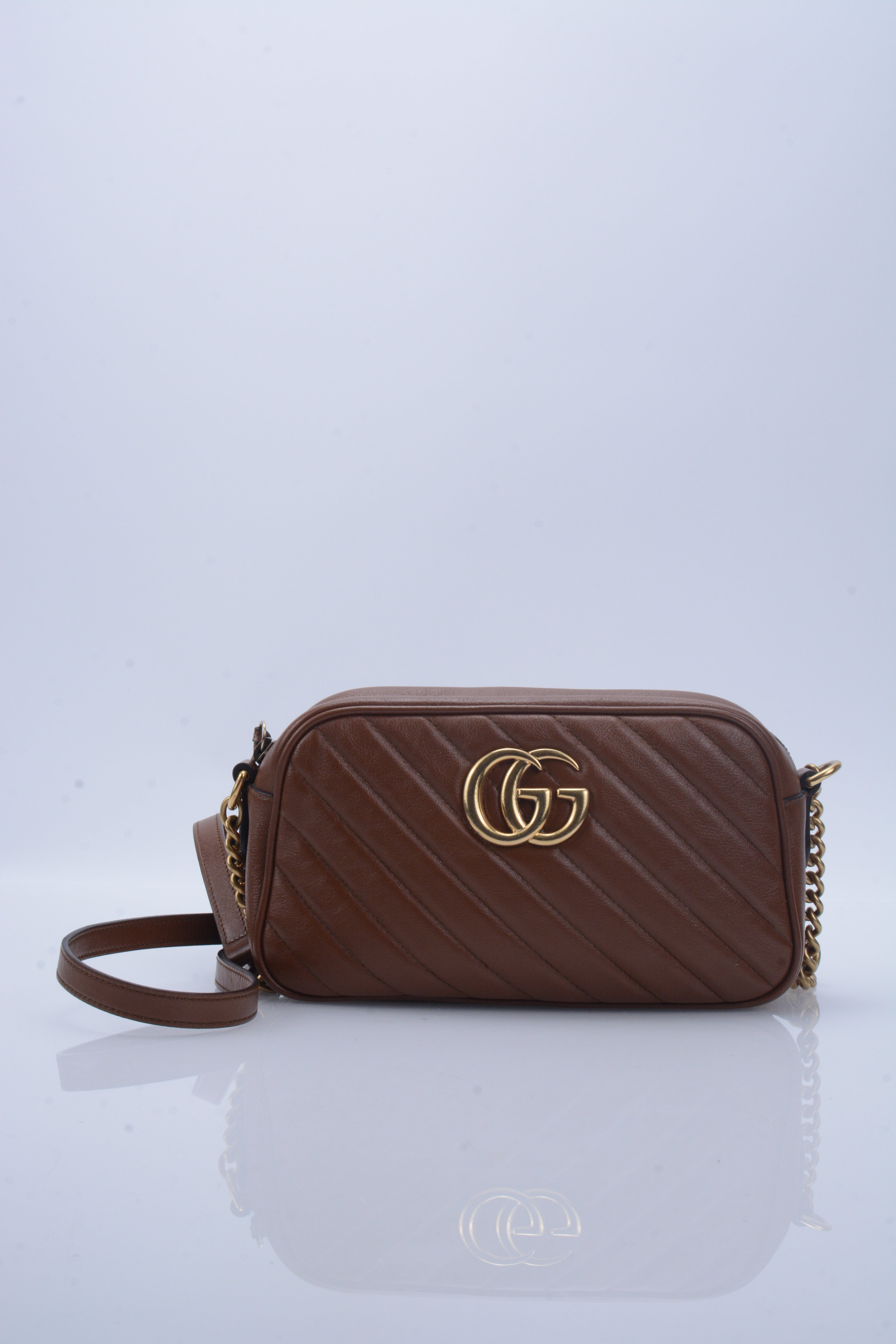 Gucci GG Marmont Camera Bag Small Camel RAG